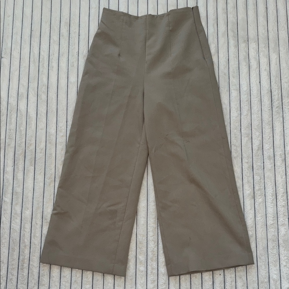 Women's Olive Green Wide-Leg Pants